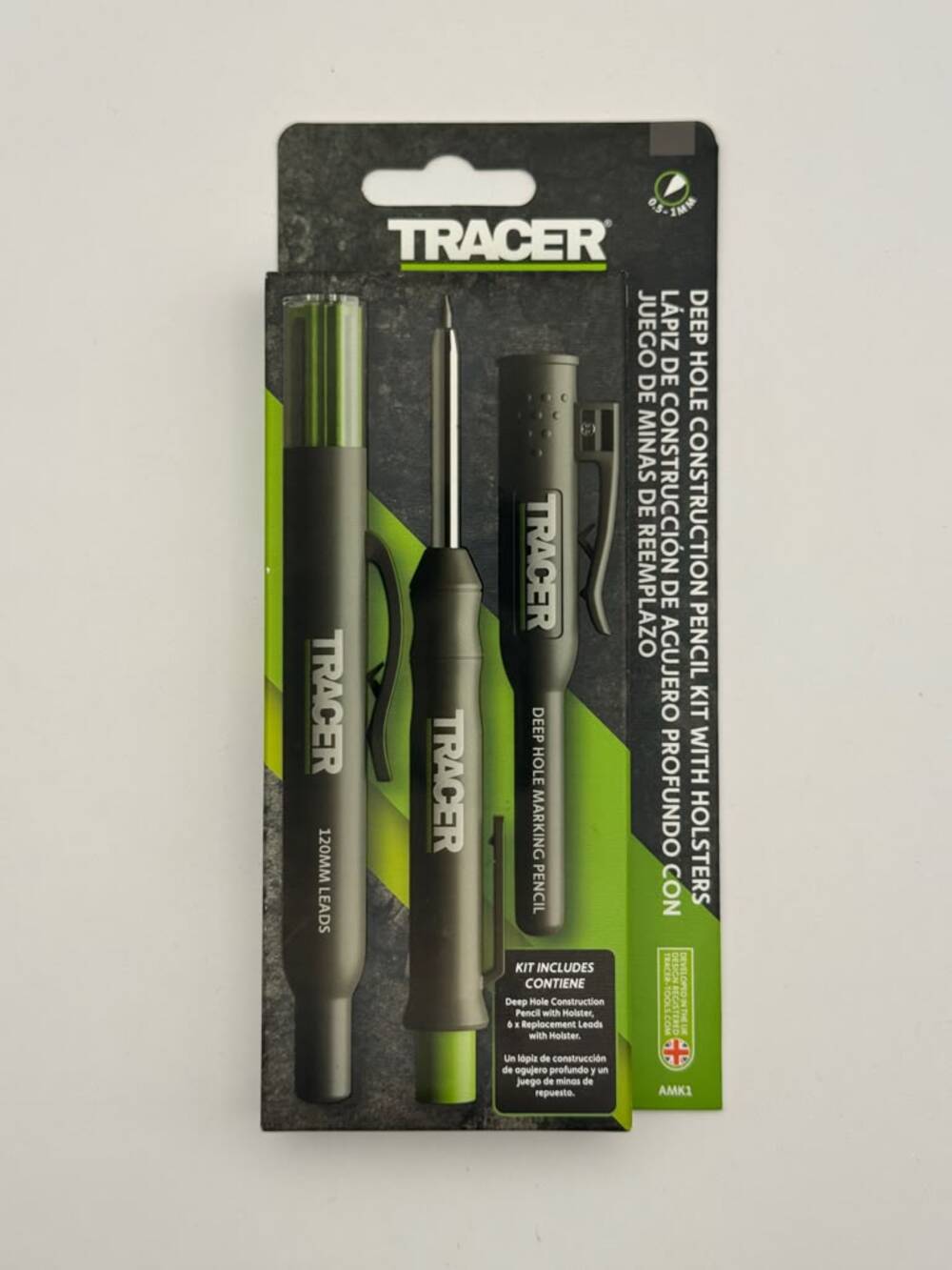 TRACER AMK1 Deep Hole Construction Pencil Kit 6 Leads 2 Holsters Carpenter New